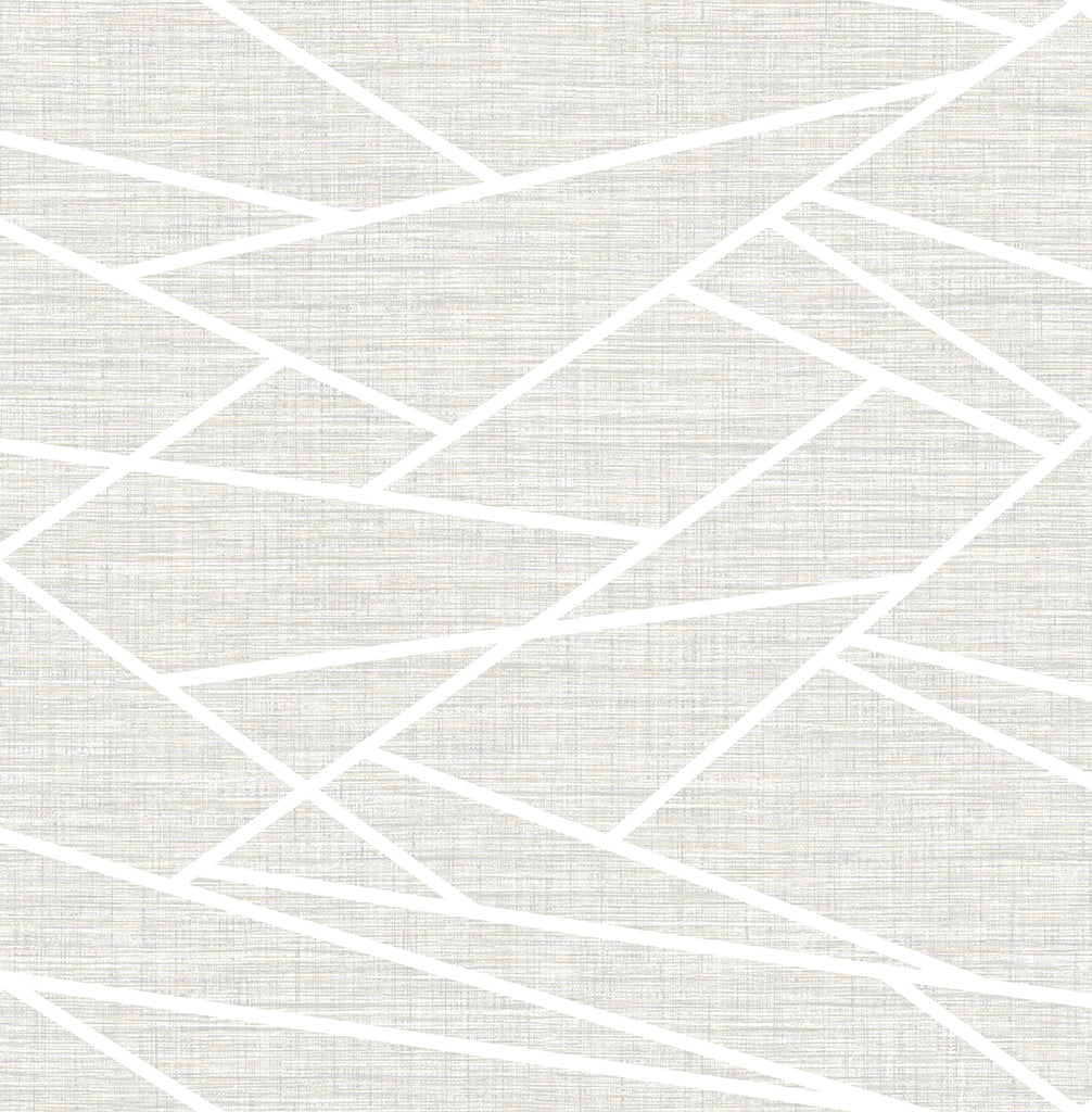 Malibu Cecita Puzzle Wallpaper - Contemporary Geometric - Heather Gray and White | Malibu Wallpaper