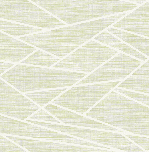 Malibu Cecita Puzzle Wallpaper - Contemporary Geometric - Mint Green and White | Malibu Wallpaper