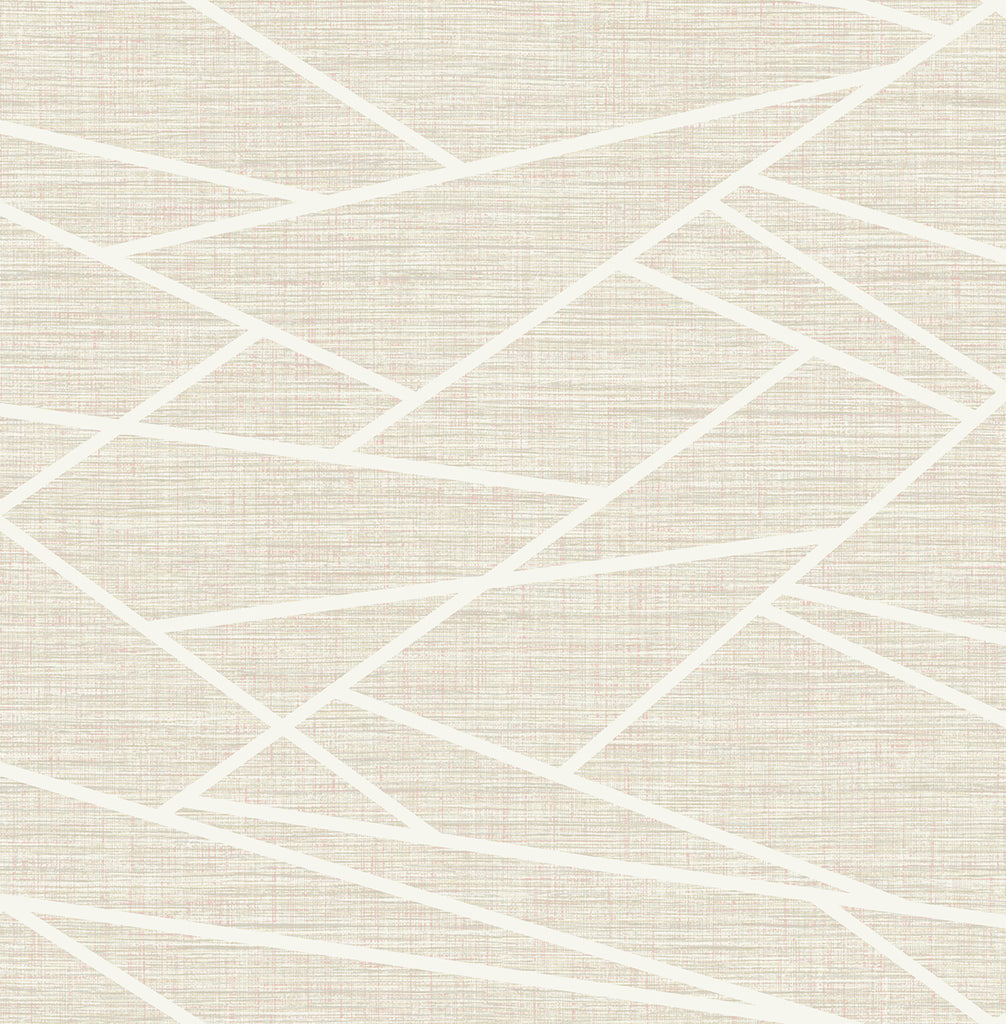 Malibu Cecita Puzzle Wallpaper - Contemporary Geometric - Light Tan and White | Malibu Wallpaper