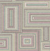 Malibu Attersee Squares Wallpaper - Transitional Geometric - Purple Haze, Charcoal, and Baby Blue | Malibu Wallpaper