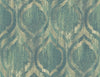 Malibu Old Danube Ogee Wallpaper - Rustic Ogee - Teal and Gold | Malibu Wallpaper