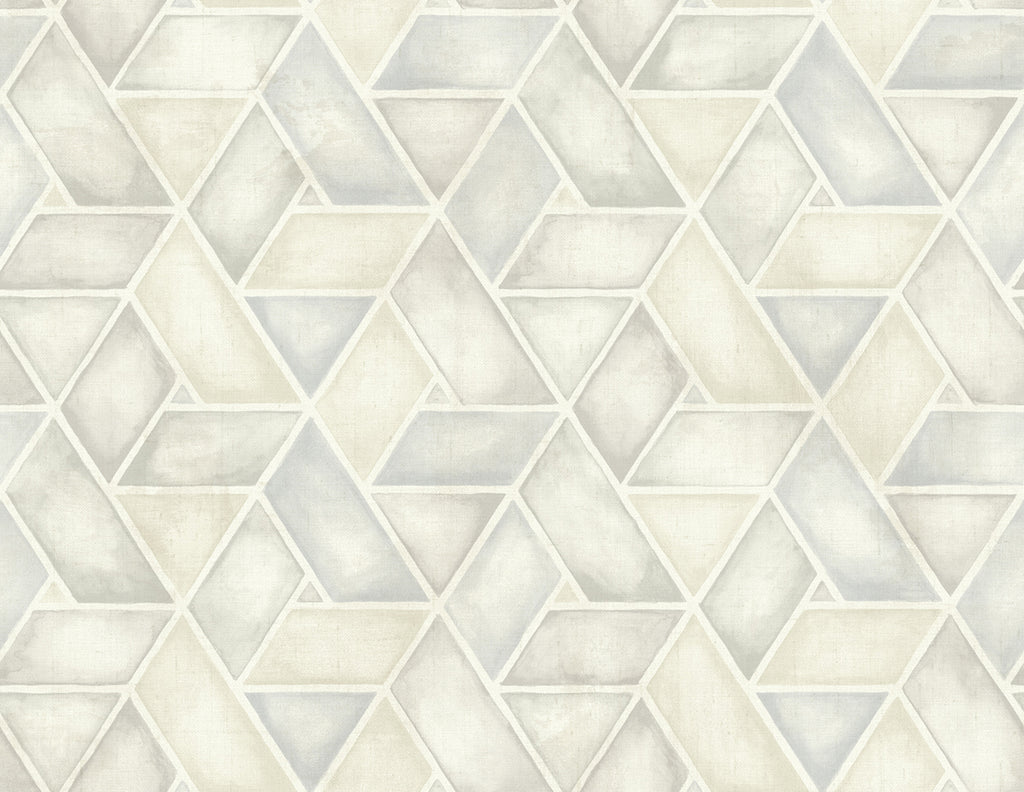 Malibu Kentmere Geo Wallpaper - Contemporary Geometric - Gray and White | Malibu Wallpaper