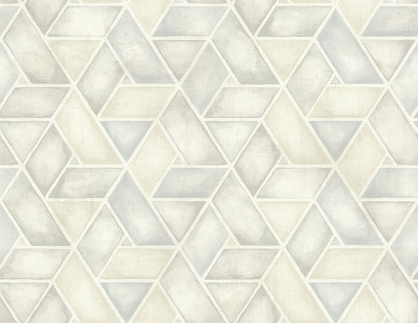 Malibu Kentmere Geo Wallpaper - Contemporary Geometric - Gray and White | Malibu Wallpaper