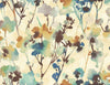 Malibu Faravel Wallpaper - Contemporary Floral - Cerulean, Brass, and Chocolate | Malibu Wallpaper