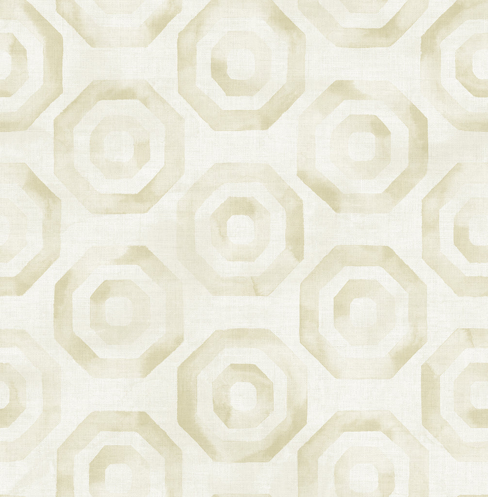 Malibu Faravel Geo Wallpaper - Contemporary Geometric - Gold and Off-White | Malibu Wallpaper