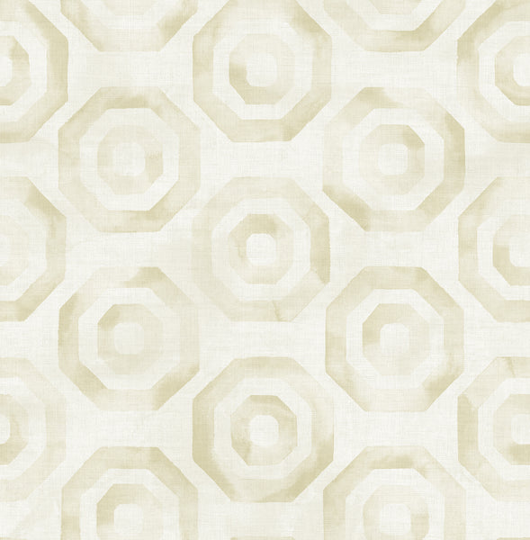 Malibu Faravel Geo Wallpaper - Contemporary Geometric - Gold and Off-White | Malibu Wallpaper