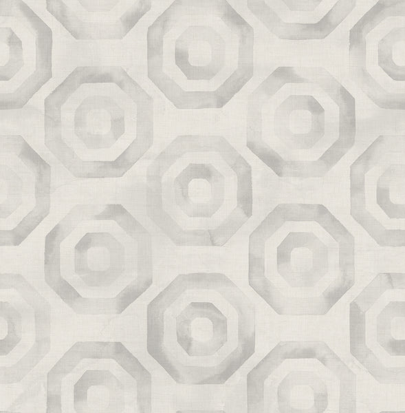 Malibu Faravel Geo Wallpaper - Contemporary Geometric - Light Gray and Off-White | Malibu Wallpaper
