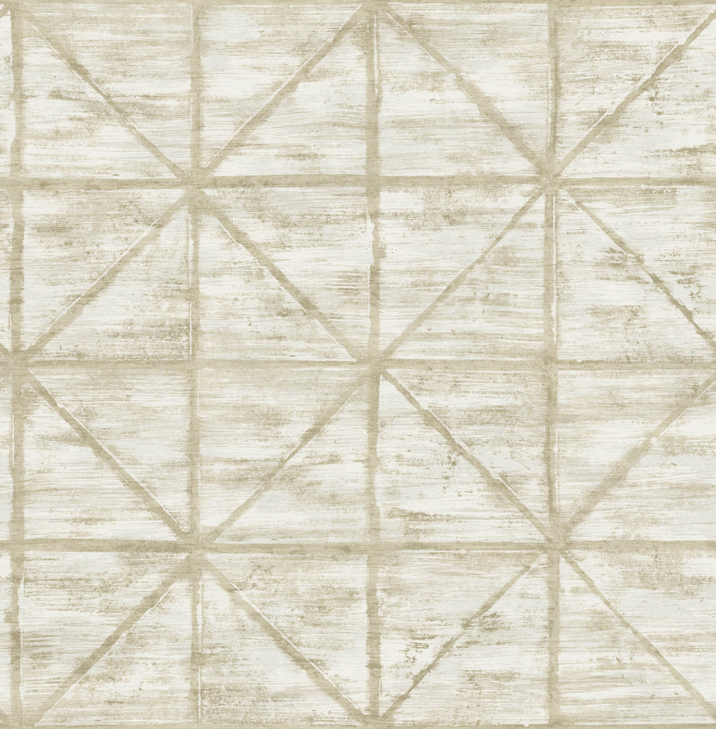Malibu Ness Wallpaper - Transitional Geometric - Light Greige and Off-White | Malibu Wallpaper