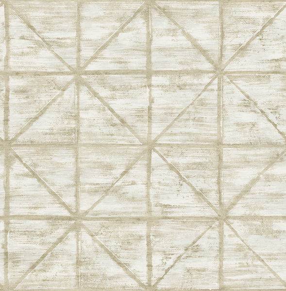 Malibu Ness Wallpaper - Transitional Geometric - Light Greige and Off-White | Malibu Wallpaper
