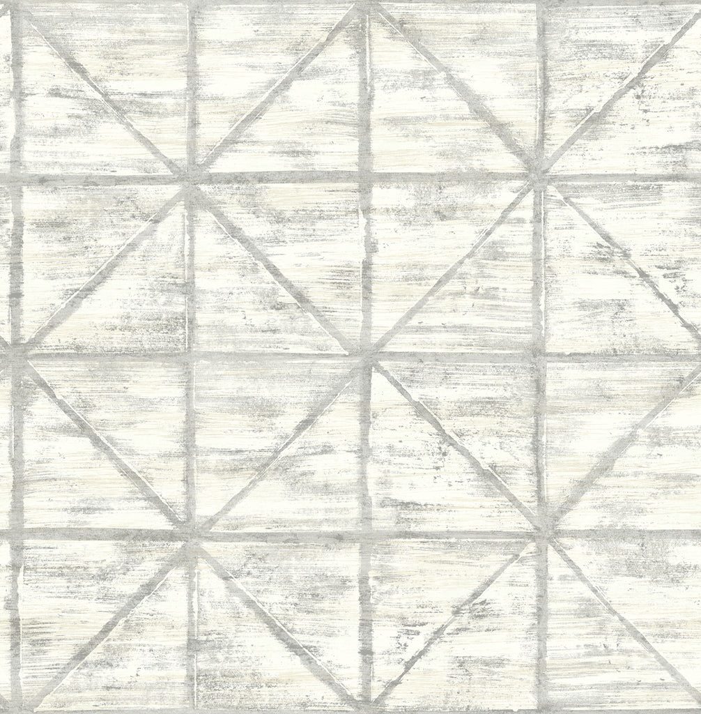 Malibu Ness Wallpaper - Transitional Geometric - Gray and White | Malibu Wallpaper