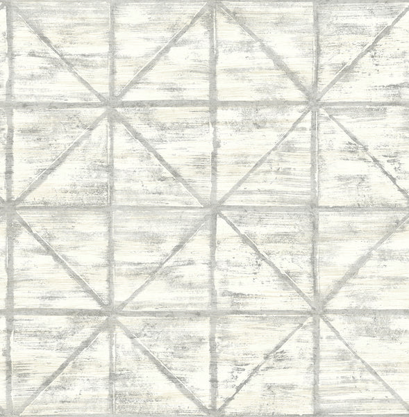 Malibu Ness Wallpaper - Transitional Geometric - Gray and White | Malibu Wallpaper