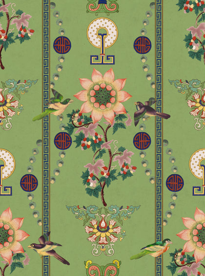 Lin Yuan Absinthe - Green Wallcovering | Mind the Gap