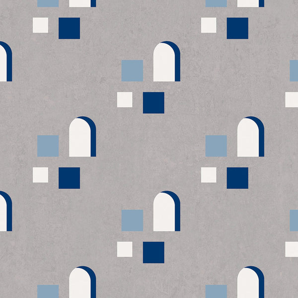 Far Macro Blue, Roll Vinyl Wallcoverings | Tres Tintas