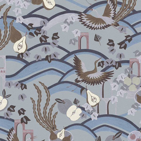 Illa Blue, Roll Vinyl Wallcoverings | Tres Tintas