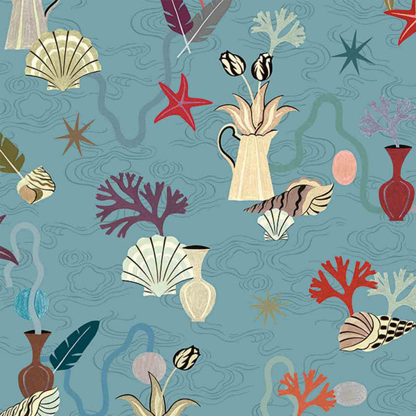 Salines Turquoise, Roll Vinyl Wallcoverings | Tres Tintas