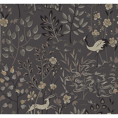 Eureka Charcoal Wallcovering | Jeffrey Stevens