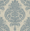 Malibu Antigua Damask Wallpaper - Coastal Damask - Air Force Blue and Alabaster | Malibu Wallpaper