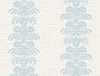 Malibu Palm Frond Stripe Stringcloth Wallpaper - Coastal Palm Leaf - Blue Frost and Bone White | Malibu Wallpaper