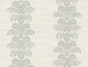 Malibu Palm Frond Stripe Stringcloth Wallpaper - Coastal Palm Leaf - Cove Gray and Alabaster | Malibu Wallpaper