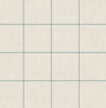 Malibu Linen Check Wallpaper - Coastal Plaid & Check - Alabaster and Air Force Blue | Malibu Wallpaper