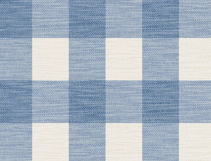 Rugby Gingham Coastal Gingham - Coastal Blue and Ivory | Architectural Wallcoverings