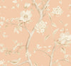Malibu Southport Floral Trail Wallpaper - Coastal Chinoiserie - Soft Melon and Arrowroot | Malibu Wallpaper