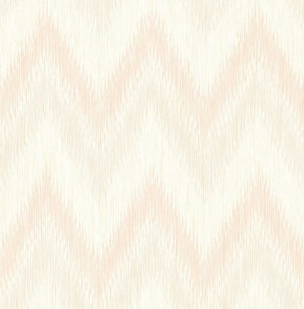 Regent Flamestitch Stringcloth Coastal Chevron - Soft Melon and Arrowroot | Architectural Wallcoverings