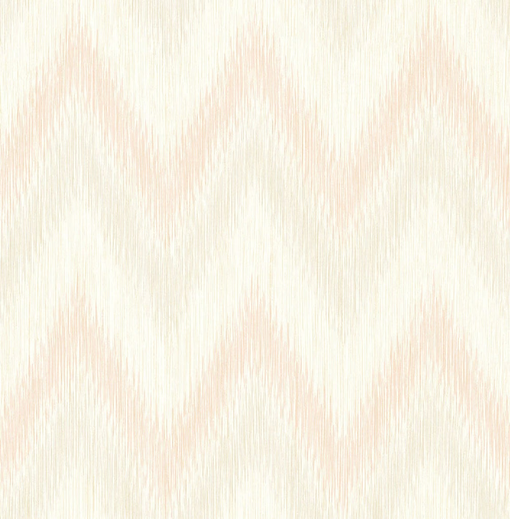 Malibu Regent Flamestitch Stringcloth Wallpaper - Coastal Chevron - Soft Melon and Arrowroot | Malibu Wallpaper