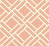 Malibu Block Trellis Wallpaper - Coastal Geometric - Melon and Arrowroot | Malibu Wallpaper