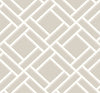 Malibu Block Trellis Wallpaper - Coastal Geometric - Cove Gray and Fog | Malibu Wallpaper
