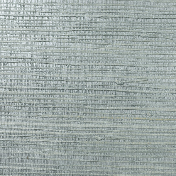 Fentucci Jute Wallpaper - Contemporary Grasscloth - Blue Smoke & Metallic Silver | Malibu Wallpaper