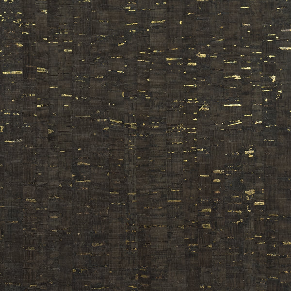 Fentucci Cork Contemporary Grasscloth - Espresso & Metallic Gold | Architectural Wallcoverings
