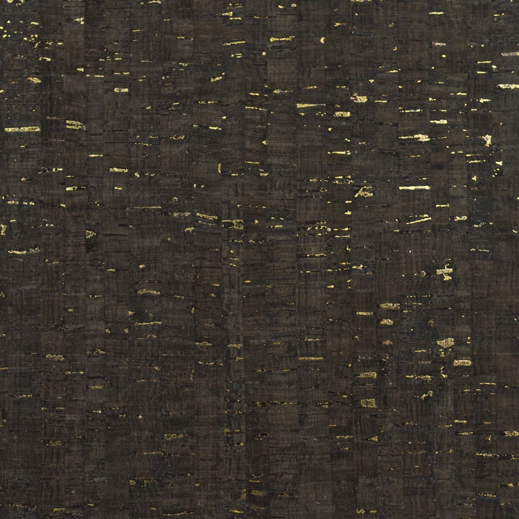 Fentucci Cork Wallpaper - Contemporary Grasscloth - Espresso & Metallic Gold | Malibu Wallpaper