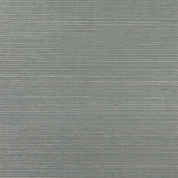 Fentucci Sisal Contemporary Grasscloth - Metallic Silver & Bluestone | Architectural Wallcoverings