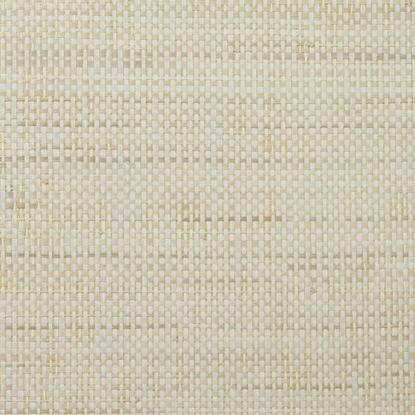 Fentucci Paper and Raffia Wallpaper - Contemporary Grasscloth - Antique White & Gold | Malibu Wallpaper