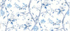 Fentucci Southport Floral Trail Fabric Wallpaper - Coastal Chinoiserie - Eggshell and Blue Shale | Fentucci