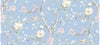 Fentucci Southport Floral Trail Fabric Wallpaper - Coastal Chinoiserie - Sky Blue and Arrowroot | Fentucci