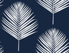 Malibu PS Maui Palm Coastal Botanical - Midnight Blue & White | Peel and Stick Removable Wallpaper