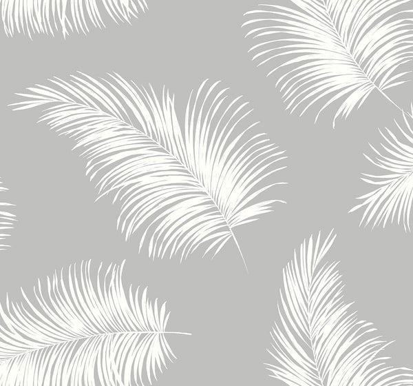 Malibu Ps Tossed Palm Coastal Botanical - Harbor Mist | Peel and Stick Removable Wallcovering
