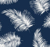 Malibu PS Tossed Palm Coastal Botanical - Navy Blue | Peel and Stick Removable Wallpaper