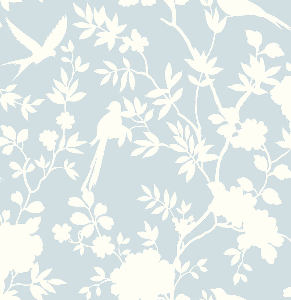 Malibu PS Mono Toile Coastal Chinoiserie - Hampton Blue | Peel and Stick Removable Wallpaper