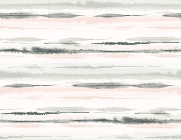 Malibu Ps Horizon Stripe Contemporary Stripes - Pink Sunset | Peel and Stick Removable Wallcovering