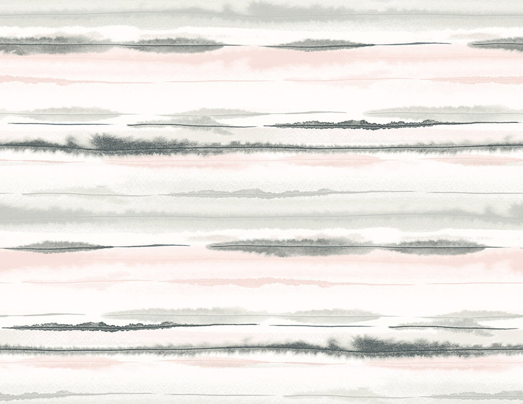 Malibu PS Horizon Stripe Contemporary Stripes - Pink Sunset | Peel and Stick Removable Wallpaper