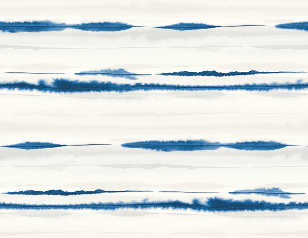 Malibu Ps Horizon Stripe Contemporary Stripes - Blue Oasis | Peel and Stick Removable Wallcovering