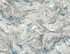 Malibu PS Faux Marble Contemporary Marble - Lunar Rock & Cerulean | Peel and Stick Removable Wallpaper