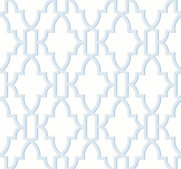 Malibu Ps Coastal Lattice Coastal Geometric - Hampton Blue | Peel and Stick Removable Wallcovering