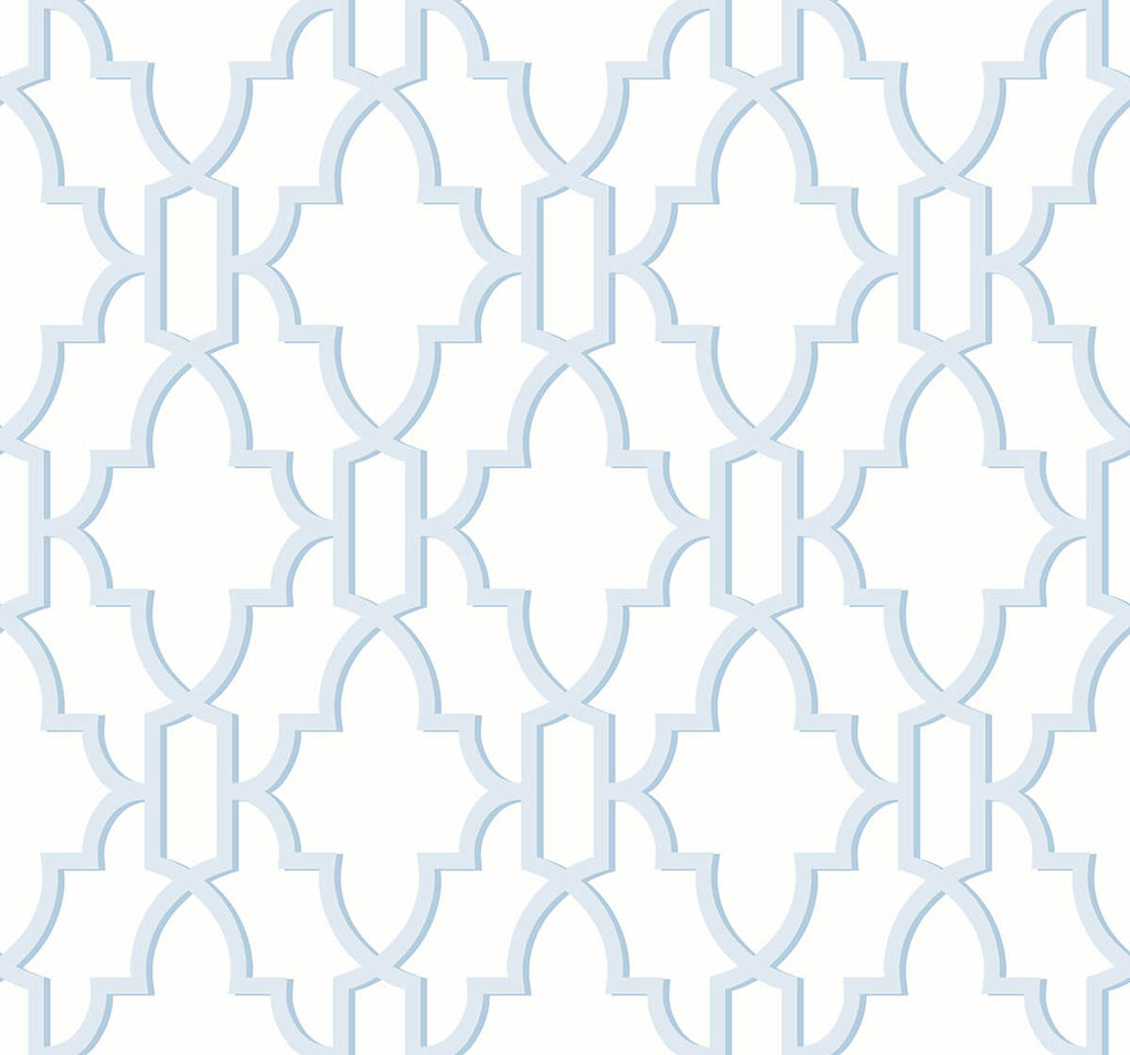 Malibu PS Coastal Lattice Coastal Geometric - Hampton Blue | Peel and Stick Removable Wallpaper