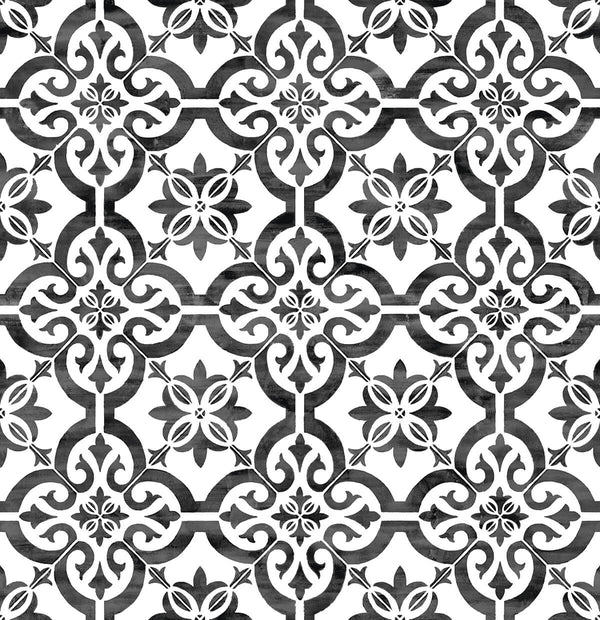 Malibu Ps Porto Tile Coastal Tile - Onyx | Peel and Stick Removable Wallcovering