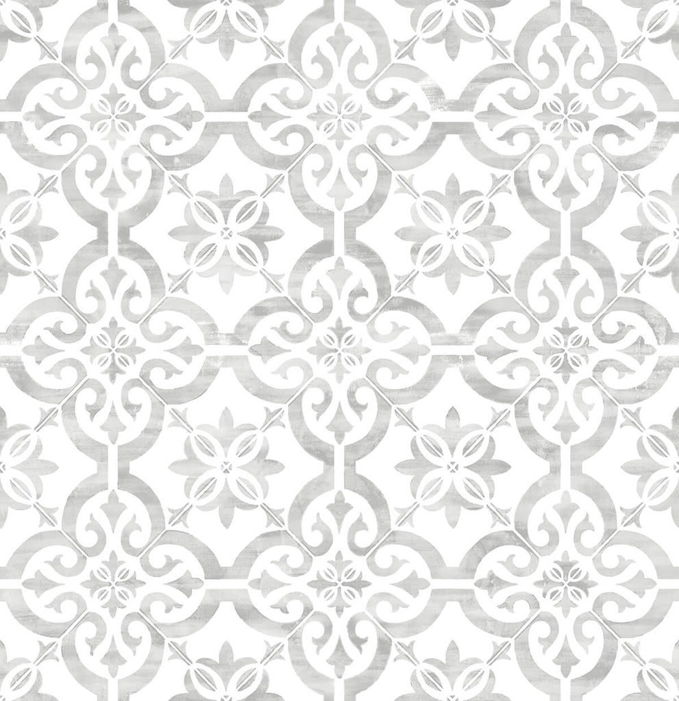 Malibu PS Porto Tile Coastal Tile - Harbor Mist | Peel and Stick Removable Wallpaper