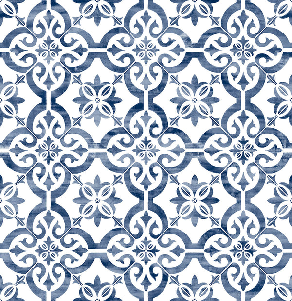 Malibu Ps Porto Tile Coastal Tile - Riviera Blue | Peel and Stick Removable Wallcovering